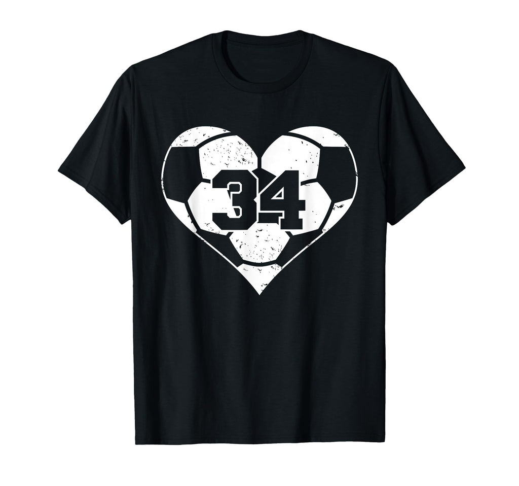 Soccer Number 34 Jersey Funny Soccer T-Shirt - Custom Art Print Men Women - T-Shirt, Sweatshirt, Hoodie