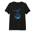 Football Soccer Blue Striker Rain T-Shirt - Aesthetic Graphic Men Women - T-Shirt, Sweatshirt, Hoodie