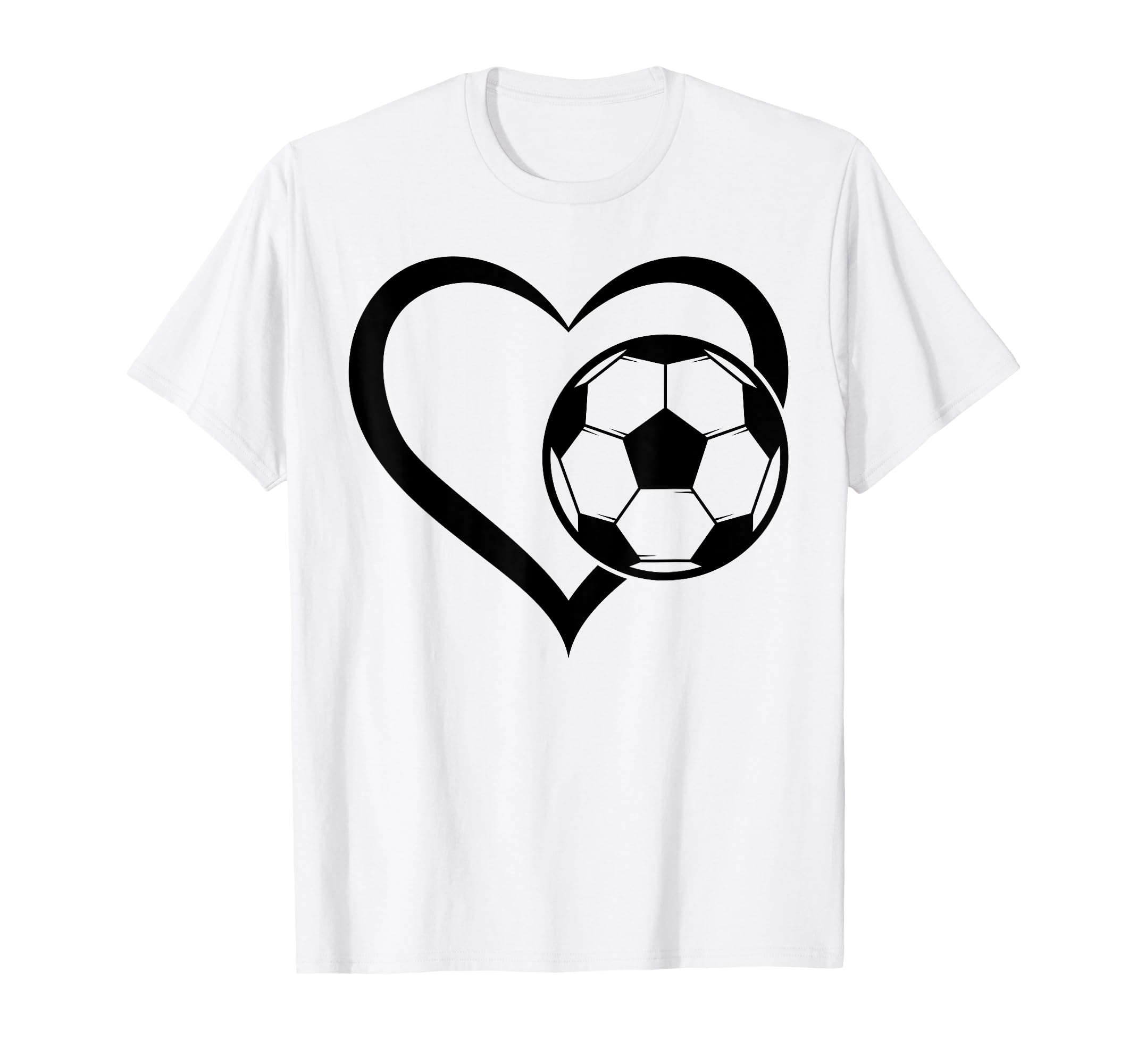 Soccer Heart Soccer Ball Heart T-Shirt - Casual Everyday Wear Unisex - T-Shirt, Sweatshirt, Hoodie