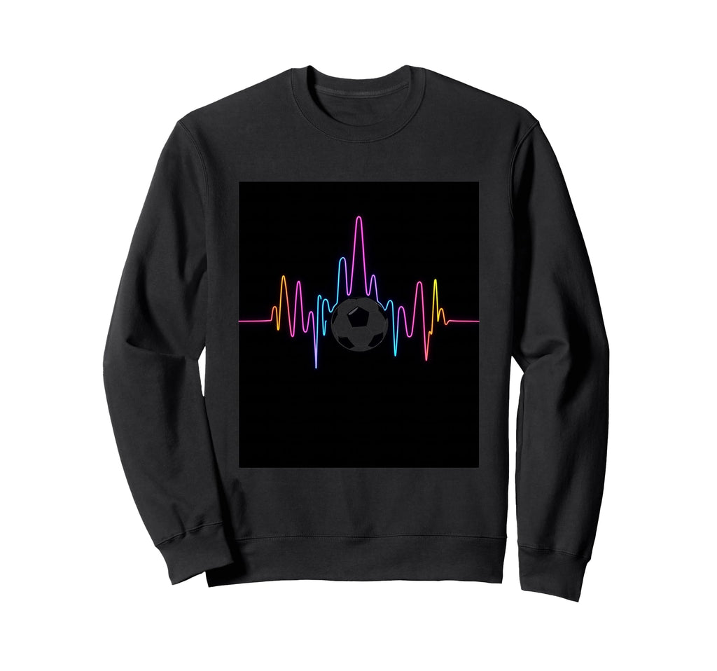 Minimalist Soccer Heartbeat Sweatshirt - Unique Graphic Men Women - T-Shirt, Sweatshirt, Hoodie