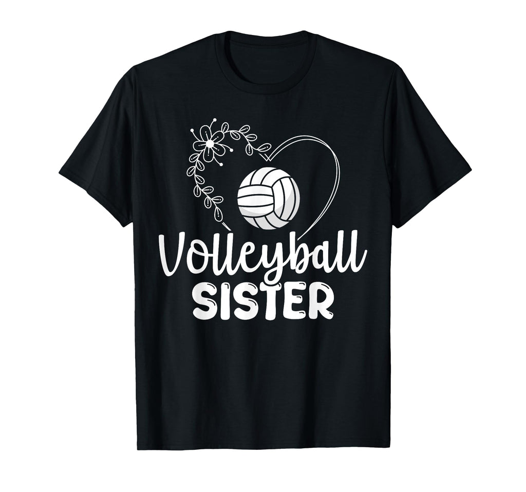 Floral Volleyball Sister Heart T-Shirt - Aesthetic Graphic Men Women - T-Shirt, Sweatshirt, Hoodie