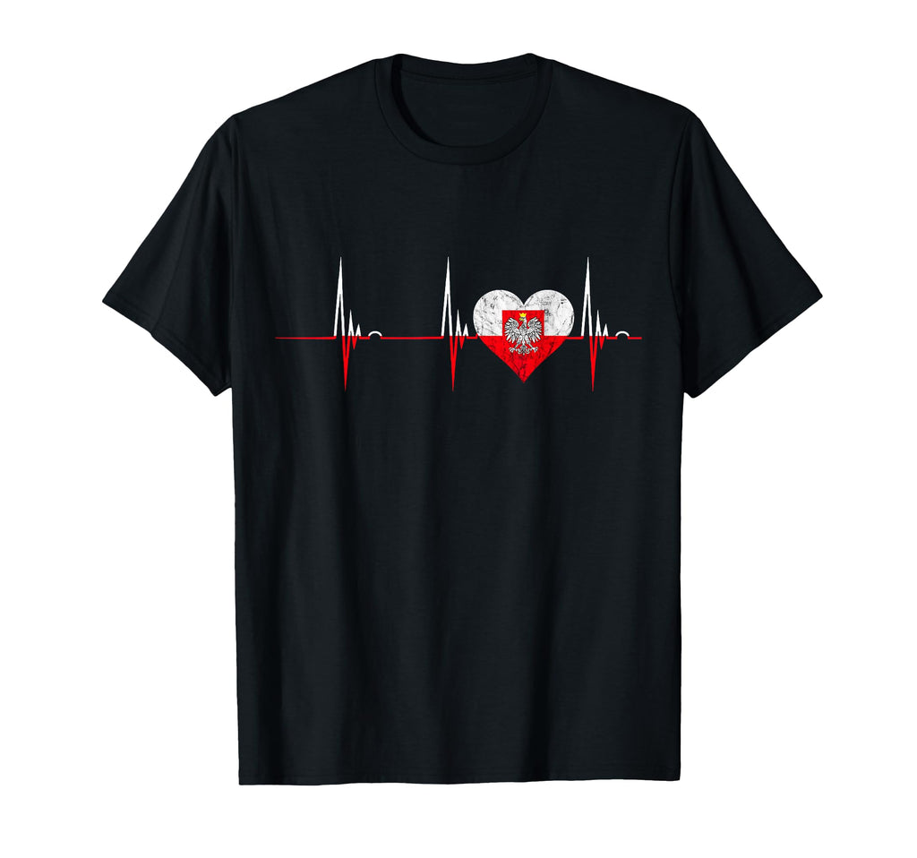 Poland Heart Pole Heartbeat Ecg T-Shirt - Custom Art Print for Adults - T-Shirt, Sweatshirt, Hoodie