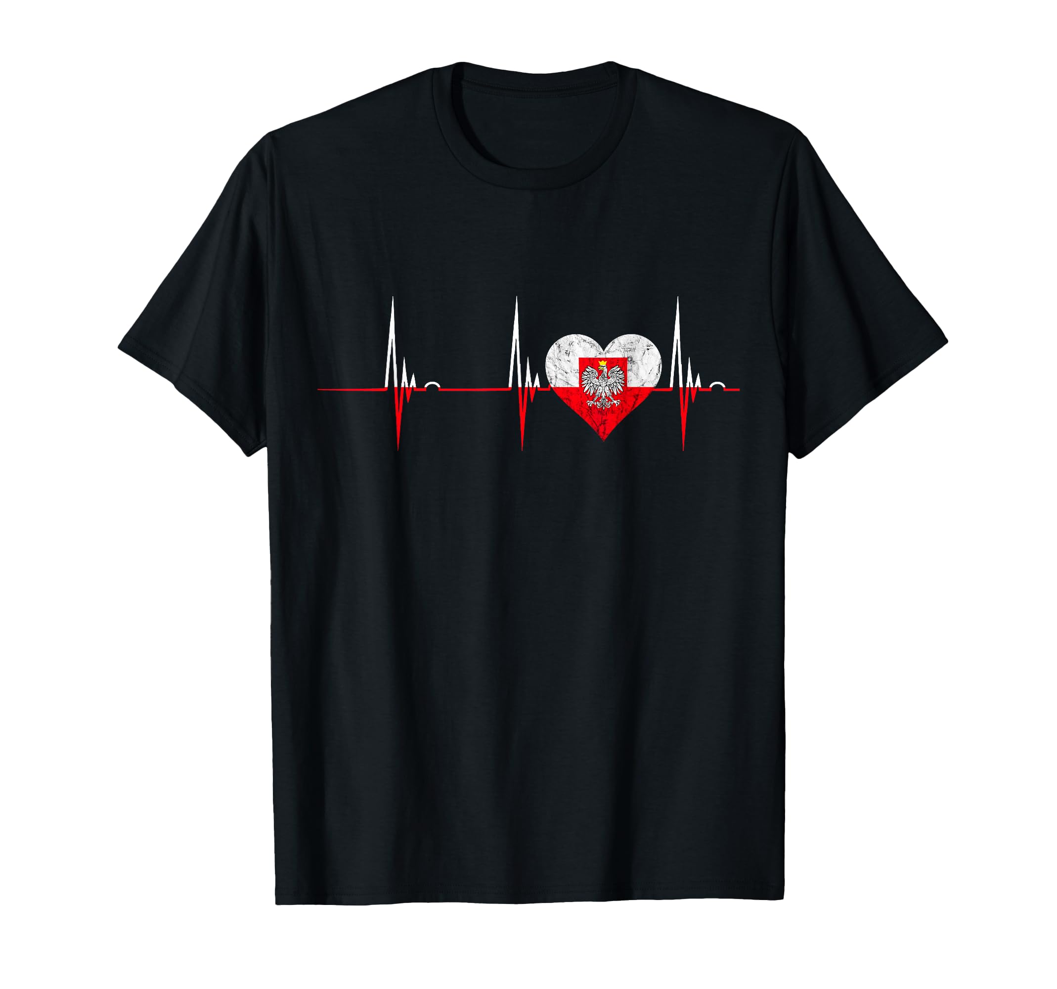 Poland Heart Pole Heartbeat Ecg T-Shirt - Custom Art Print for Adults - T-Shirt, Sweatshirt, Hoodie