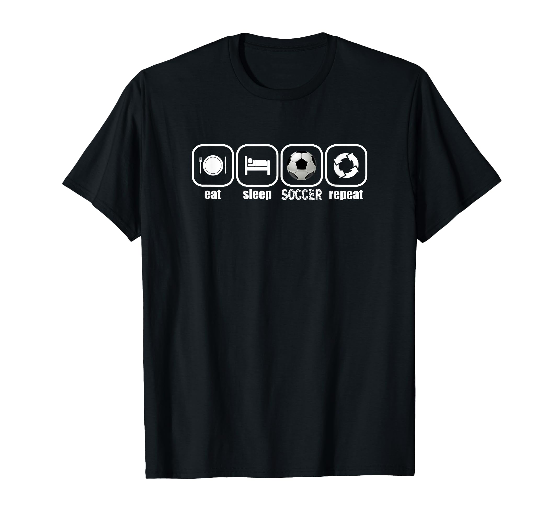 Eat Sleep Soccer Repeat Funny Soccer Coach T-Shirt - Trendy Graphic Unisex - T-Shirt, Sweatshirt, Hoodie
