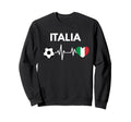 Italia Flag Heartbeat Soccer Sweatshirt - Fun Novelty Design Unisex - T-Shirt, Sweatshirt, Hoodie
