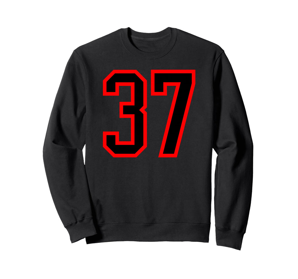 Red Black Sport Team Number 37 Sweatshirt - Novelty Apparel Men Women - T-Shirt, Sweatshirt, Hoodie