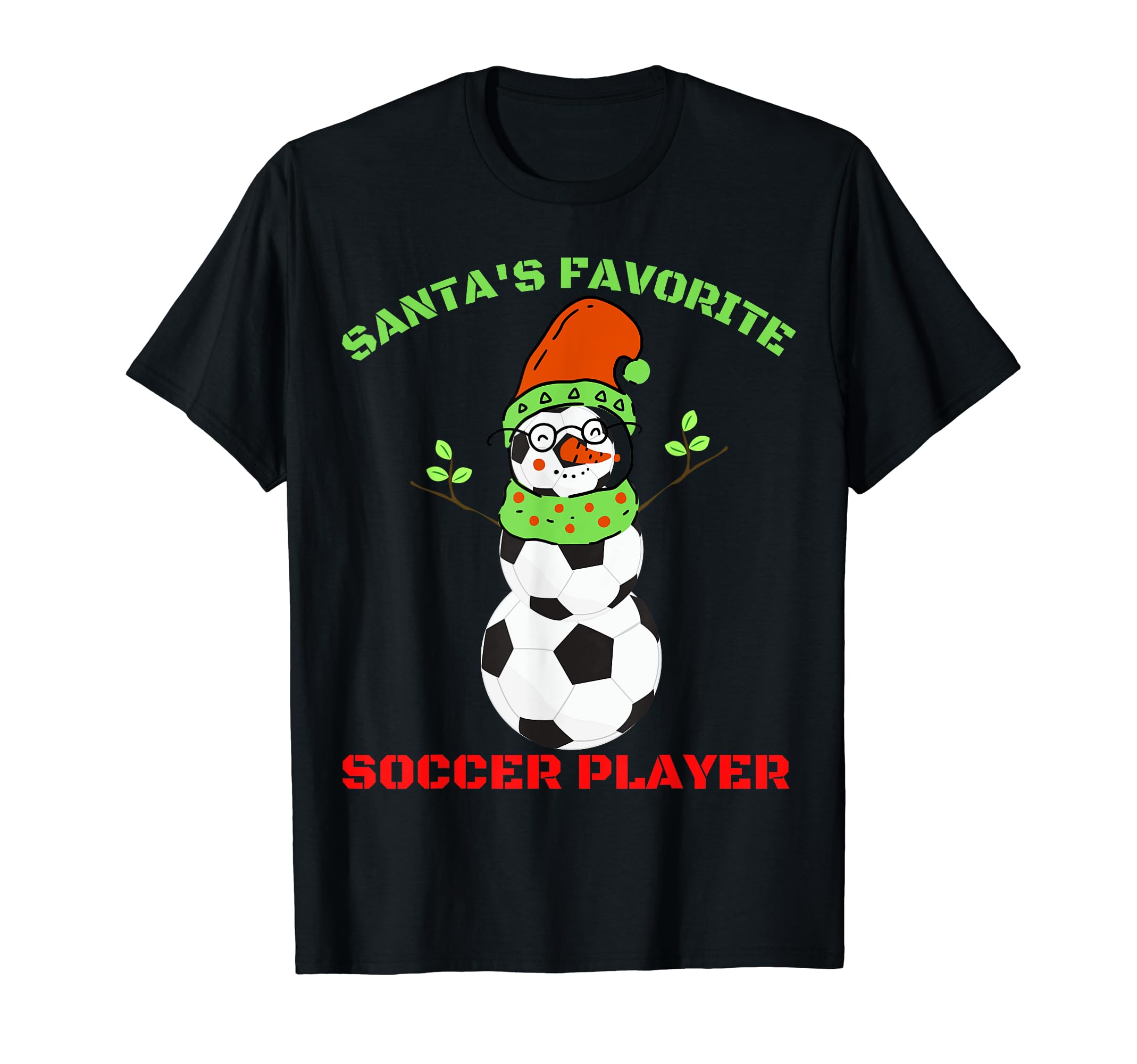 Santas Favorite Soccer Player Ugly T-Shirt - Minimalist Print Men Women - T-Shirt, Sweatshirt, Hoodie