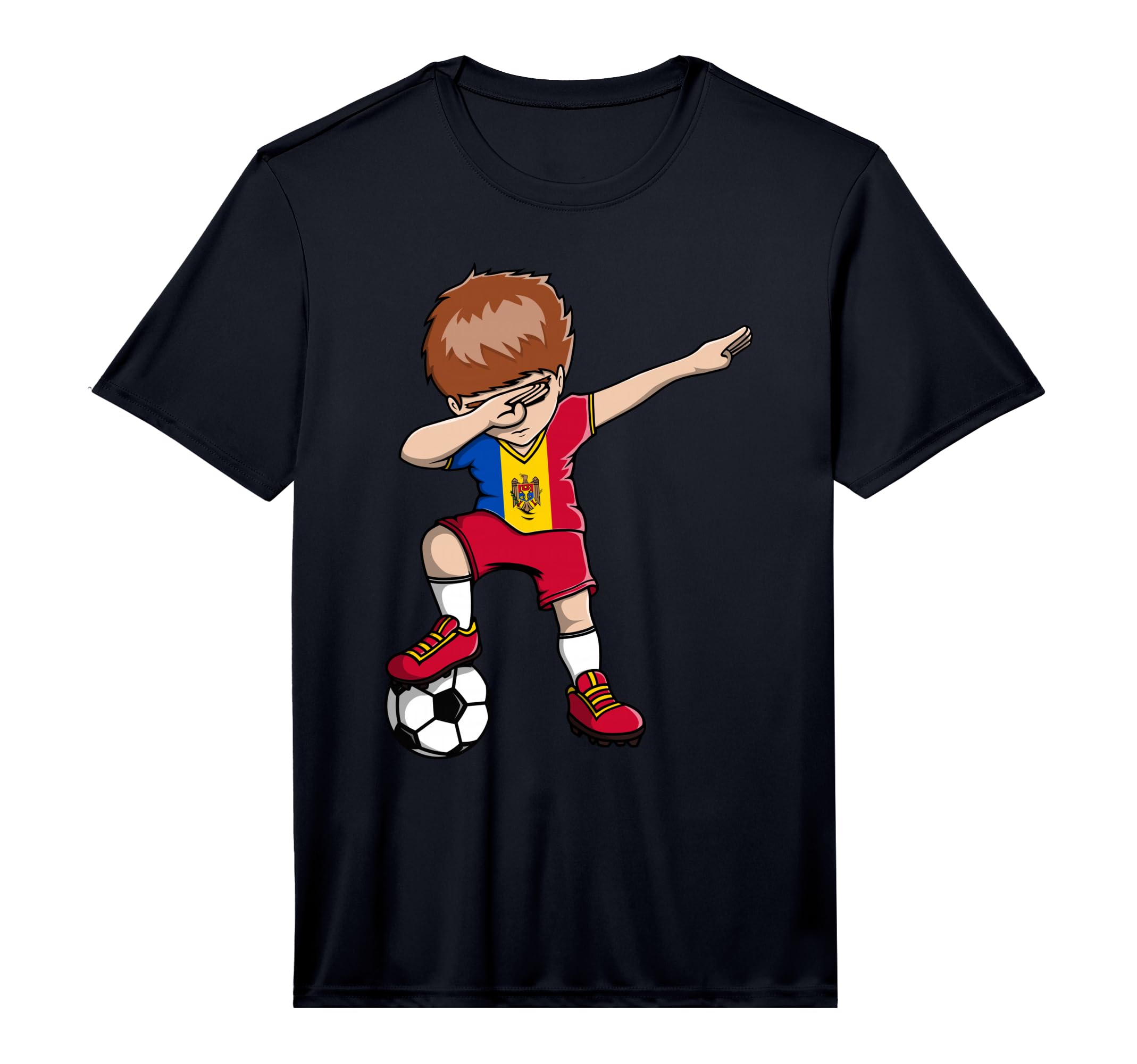 Dabbing Soccer Moldova Jersey Moldovan T-Shirt - Custom Art Print Unisex - T-Shirt, Sweatshirt, Hoodie