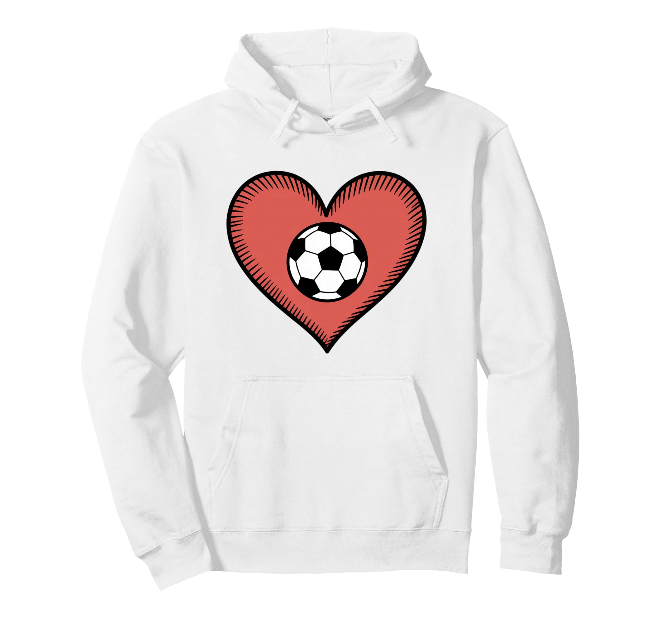 Soccer Love Heart Fans And Players Hoodie - Novelty Apparel for Adults - T-Shirt, Sweatshirt, Hoodie