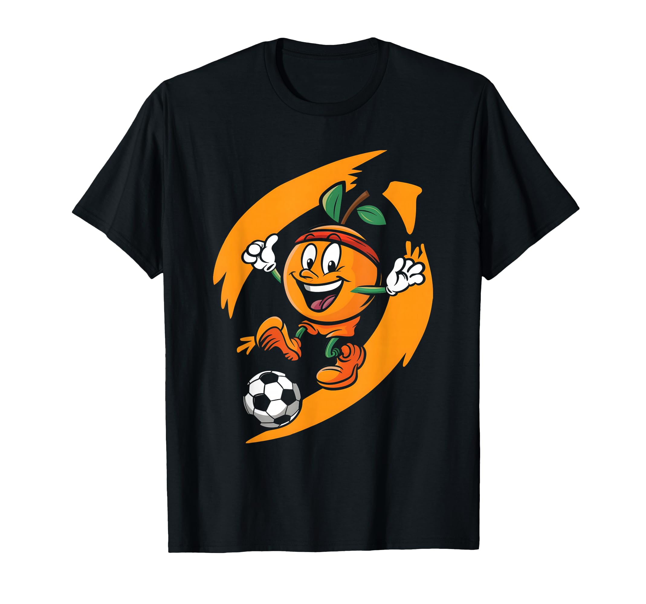 Orange Soccer Playing Soccer Hoodie - Custom Art Print for Adults - T-Shirt, Sweatshirt, Hoodie