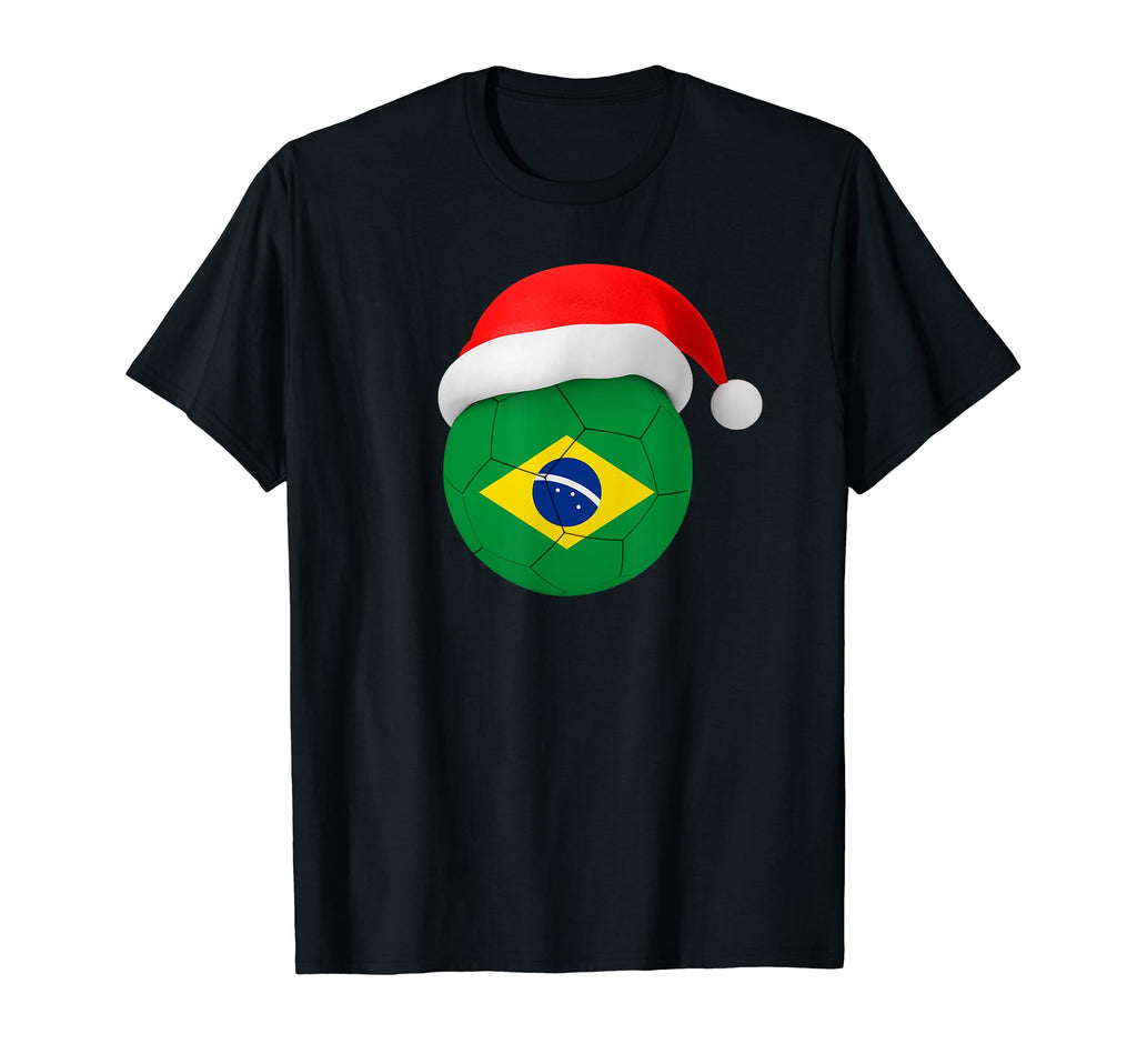 Brazil Soccer Santa Hat Brazilian T-Shirt - Custom Art Print Men Women - T-Shirt, Sweatshirt, Hoodie