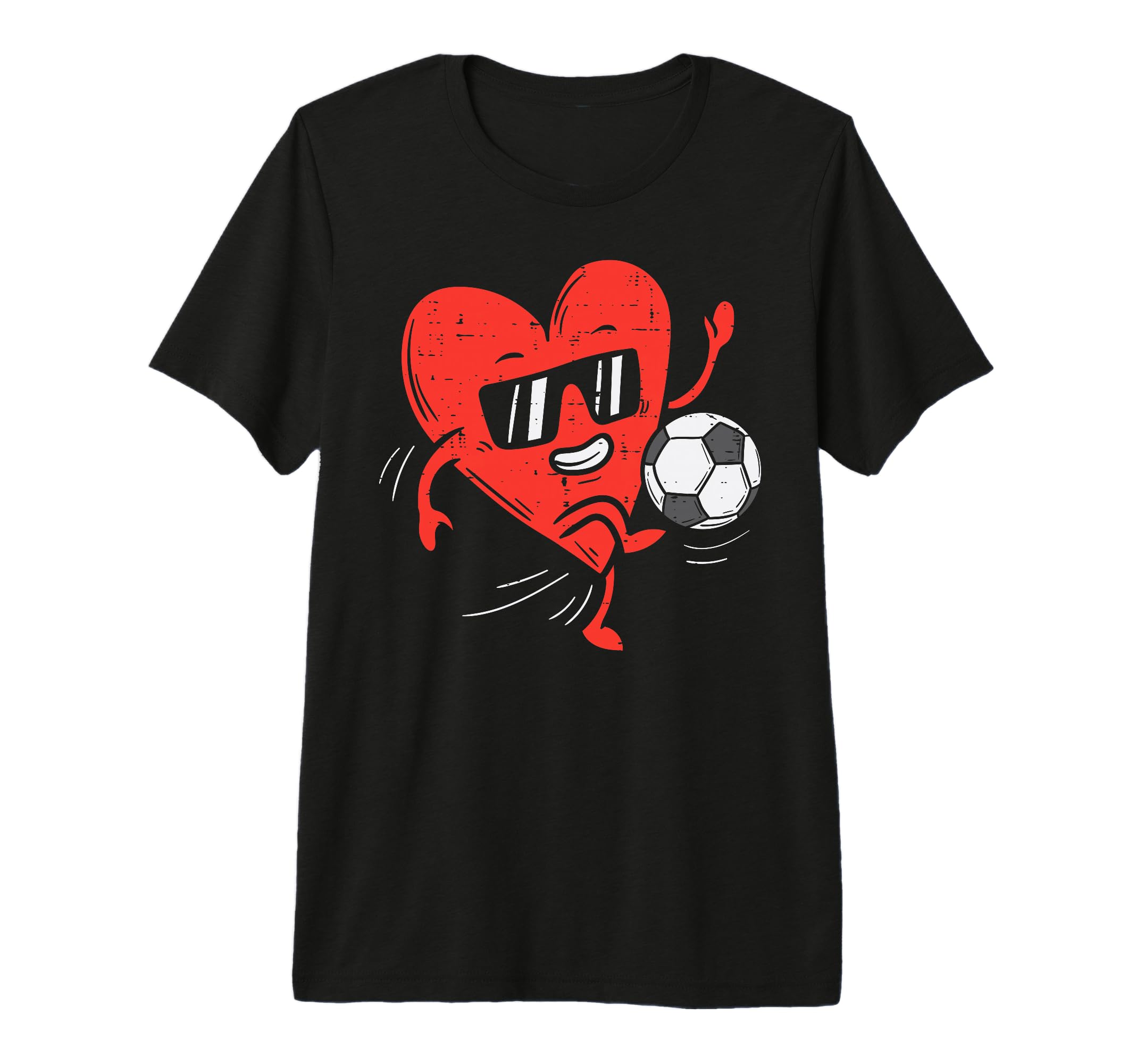Heart Playing Soccer Valentines Day T-Shirt - Novelty Apparel for Adults - T-Shirt, Sweatshirt, Hoodie