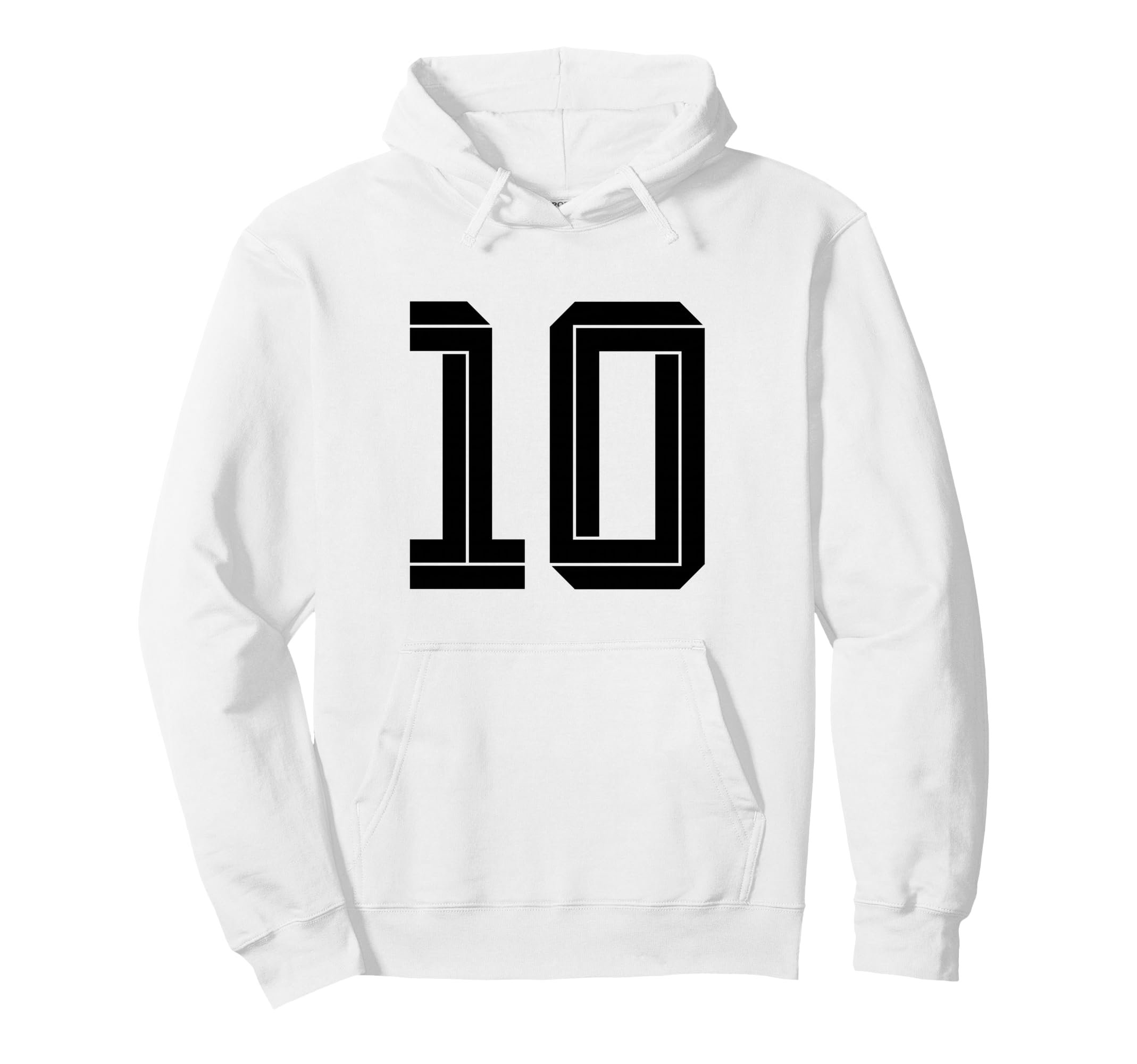 10 White Number 10 Sports Fan Soccer Hoodie - Casual Everyday Wear Unisex - T-Shirt, Sweatshirt, Hoodie
