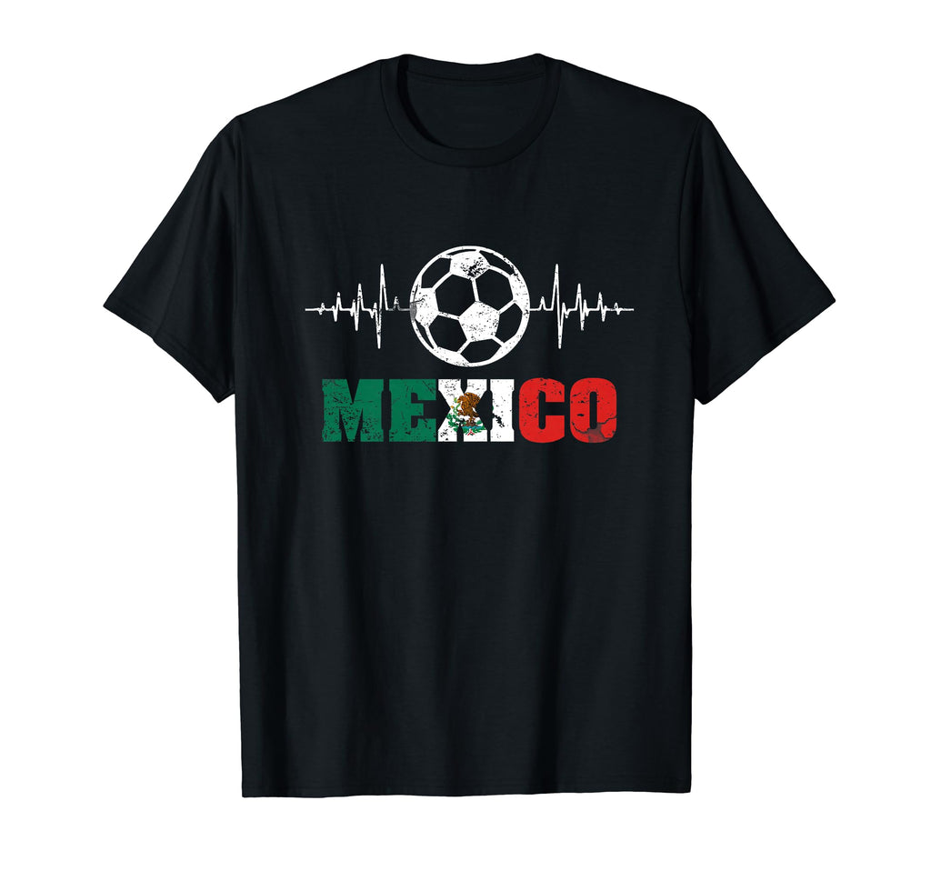 Mexico Russia Heartbeat Soccer T-Shirt - Casual Everyday Wear Men Women - T-Shirt, Sweatshirt, Hoodie