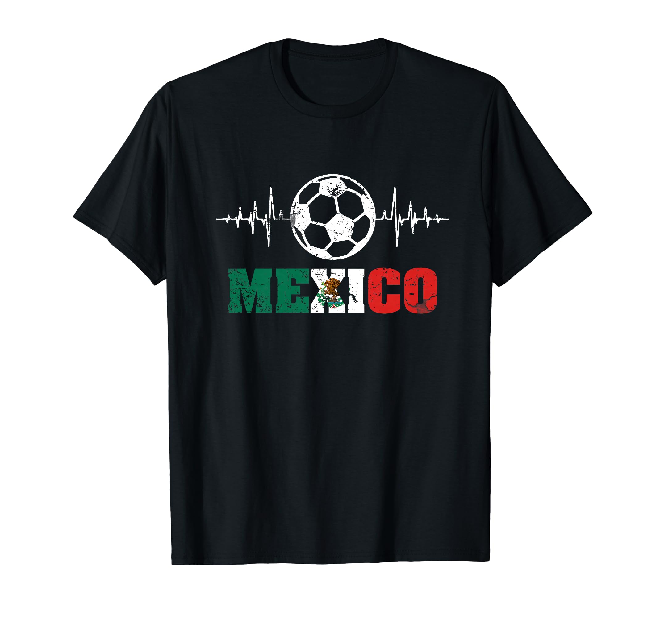 Mexico Russia Heartbeat Soccer T-Shirt - Casual Everyday Wear Men Women - T-Shirt, Sweatshirt, Hoodie