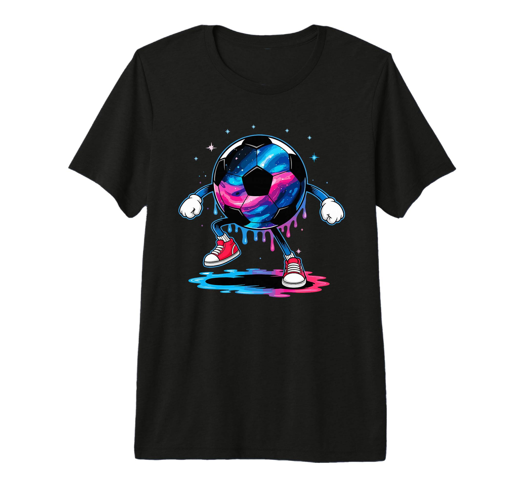 Soccer Ball Dripping Street Tri Blend T-Shirt - Trendy Graphic Unisex - T-Shirt, Sweatshirt, Hoodie