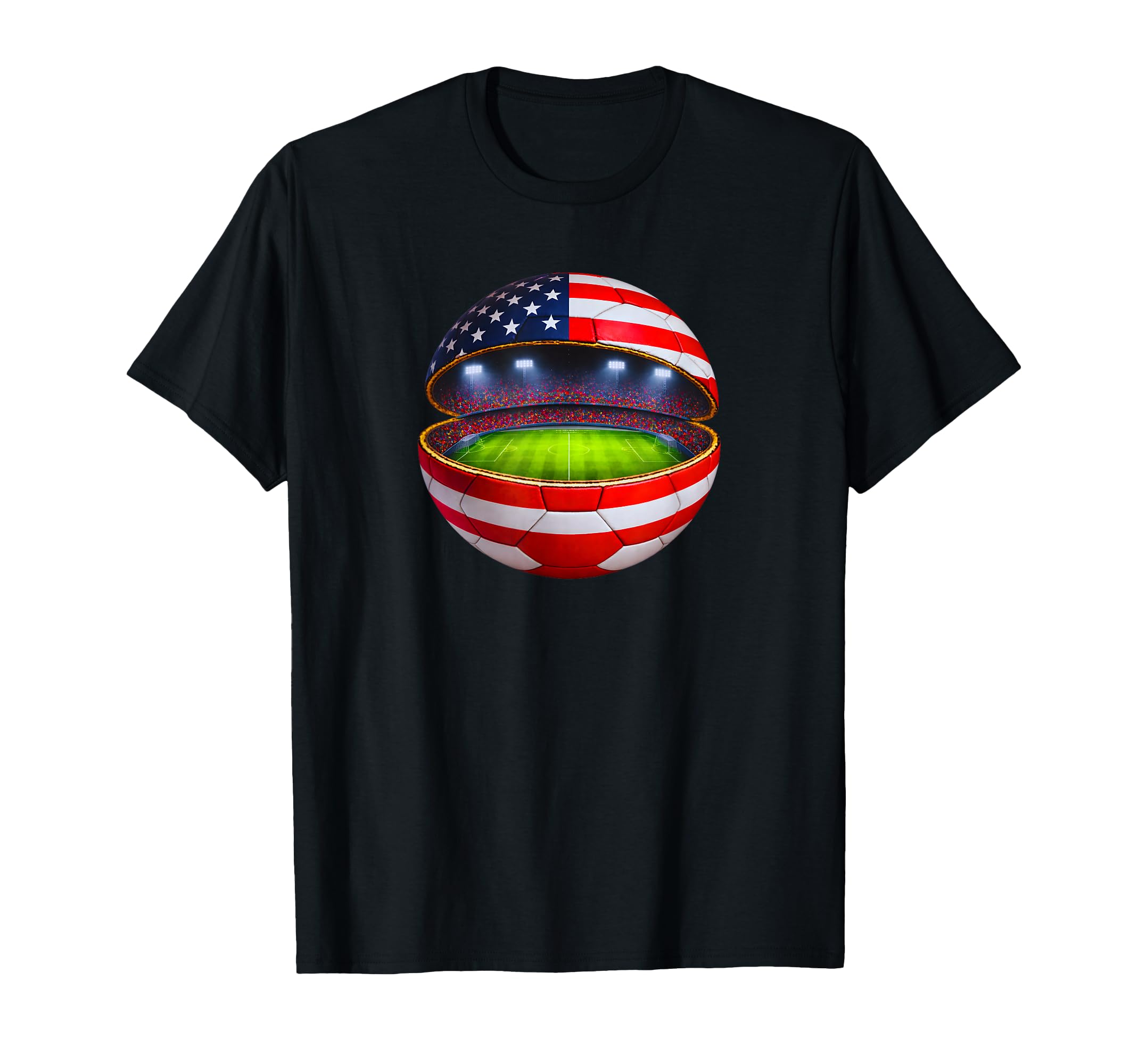 Soccer Stadium Inside Ball American T-Shirt - Aesthetic Graphic for Adults - T-Shirt, Sweatshirt, Hoodie