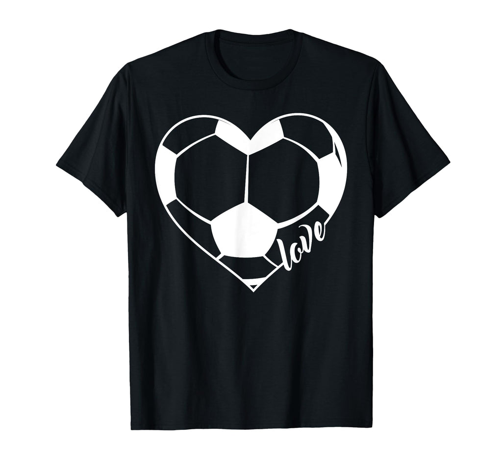 Love Soccer Ball Heart T-Shirt - Minimalist Print Unisex - T-Shirt, Sweatshirt, Hoodie