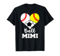 Ball Mimi Heart Funny Baseball Softball T-Shirt - Graphic Print Unisex - T-Shirt, Sweatshirt, Hoodie