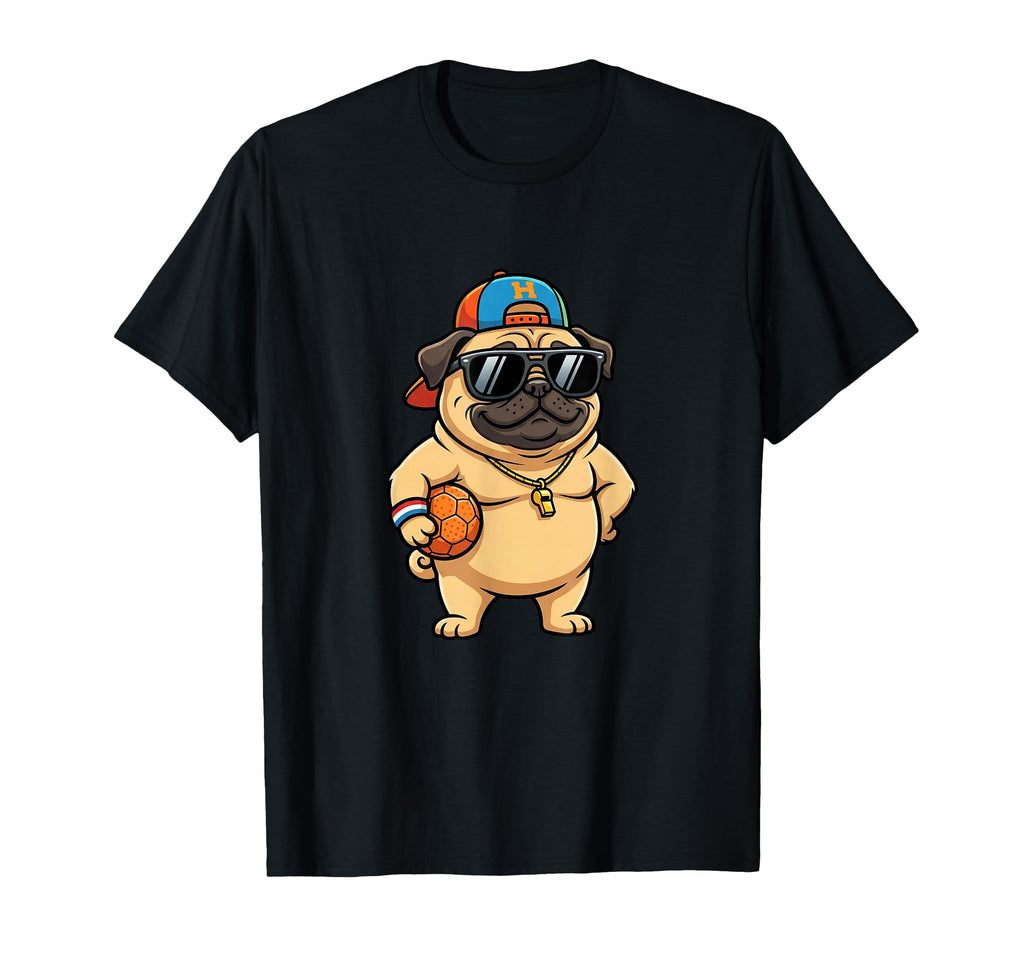 Funny Pug Sunglasses Soccer Coach Dog T-Shirt - Casual Everyday Wear Unisex - T-Shirt, Sweatshirt, Hoodie