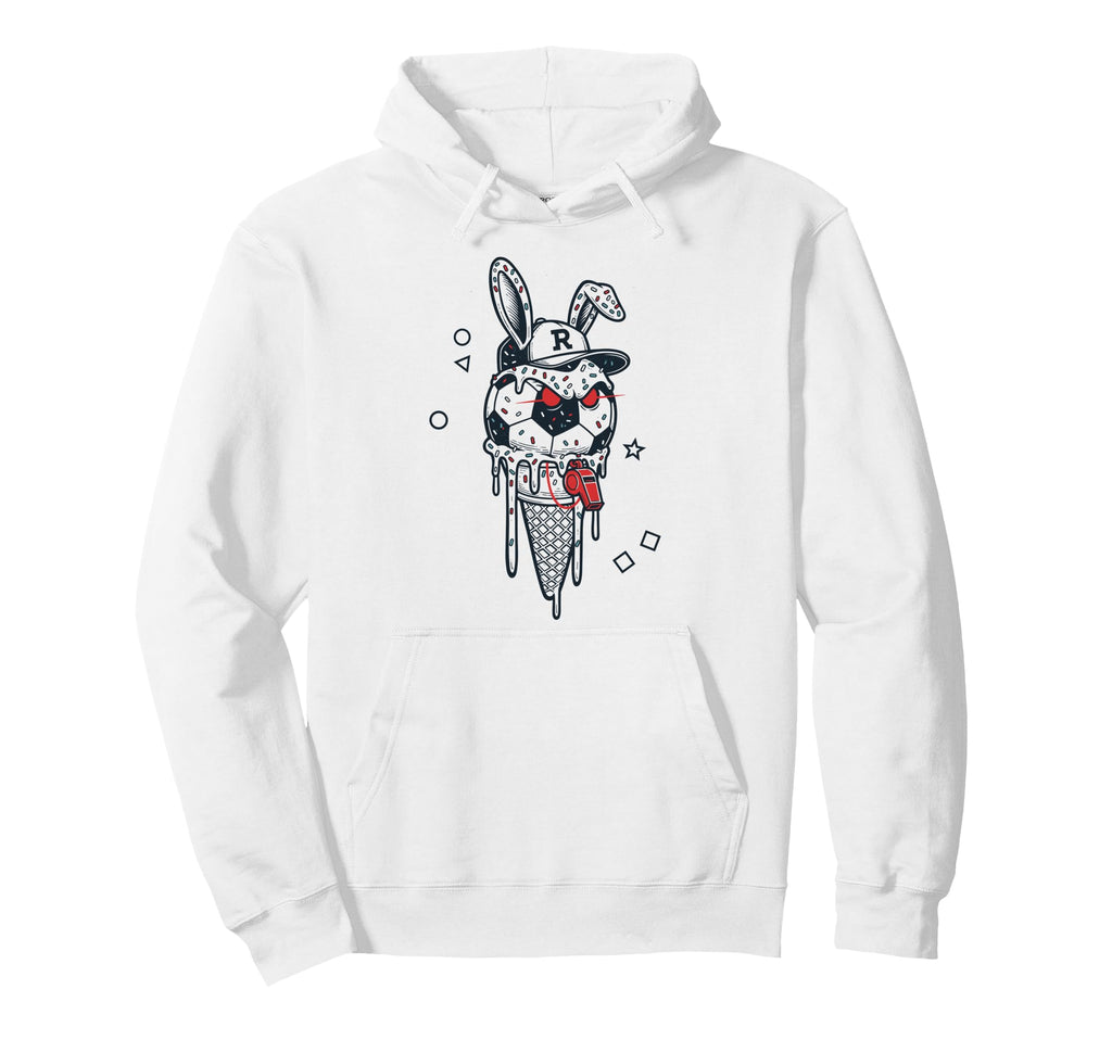 Soccer Bunny Referee Whistle Rabbit Hoodie - Custom Art Print Men Women - T-Shirt, Sweatshirt, Hoodie