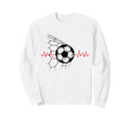 Soccer Ball Heartbeat Players And Sweatshirt - Minimalist Print for Adults - T-Shirt, Sweatshirt, Hoodie