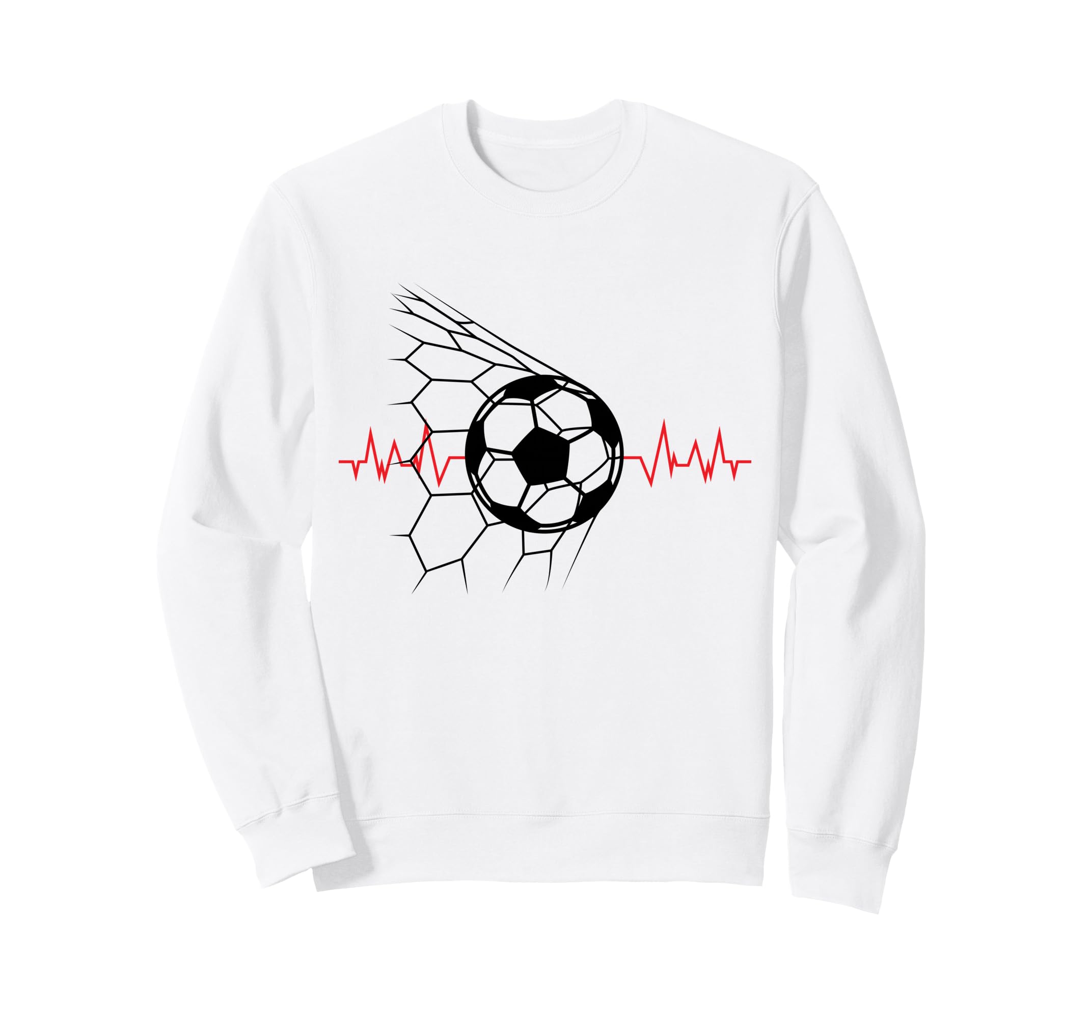 Soccer Ball Heartbeat Players And Sweatshirt - Minimalist Print for Adults - T-Shirt, Sweatshirt, Hoodie