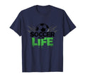 Soccer Is Life Passionate Fan Sports Navy T-Shirt - Novelty Apparel Unisex - T-Shirt, Sweatshirt, Hoodie