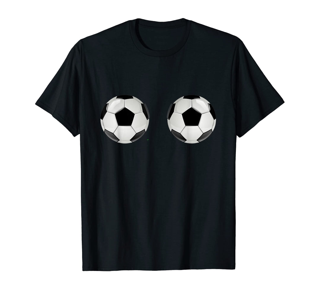 Two Balls Boobs Funny Bra Soccer Player T-Shirt - Aesthetic Graphic Unisex - T-Shirt, Sweatshirt, Hoodie