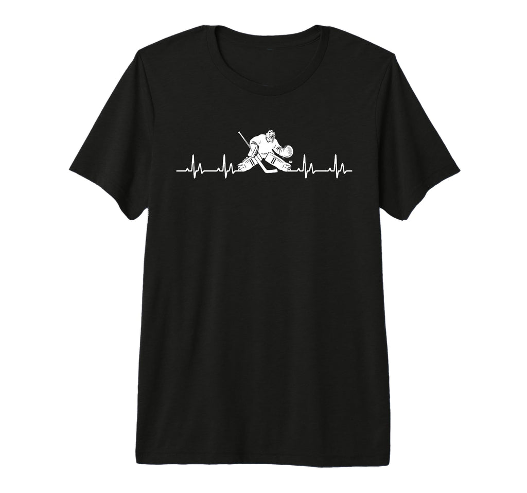 Hockey Goalie Heartbeat Hockey T-Shirt - Streetwear Style Men Women - T-Shirt, Sweatshirt, Hoodie