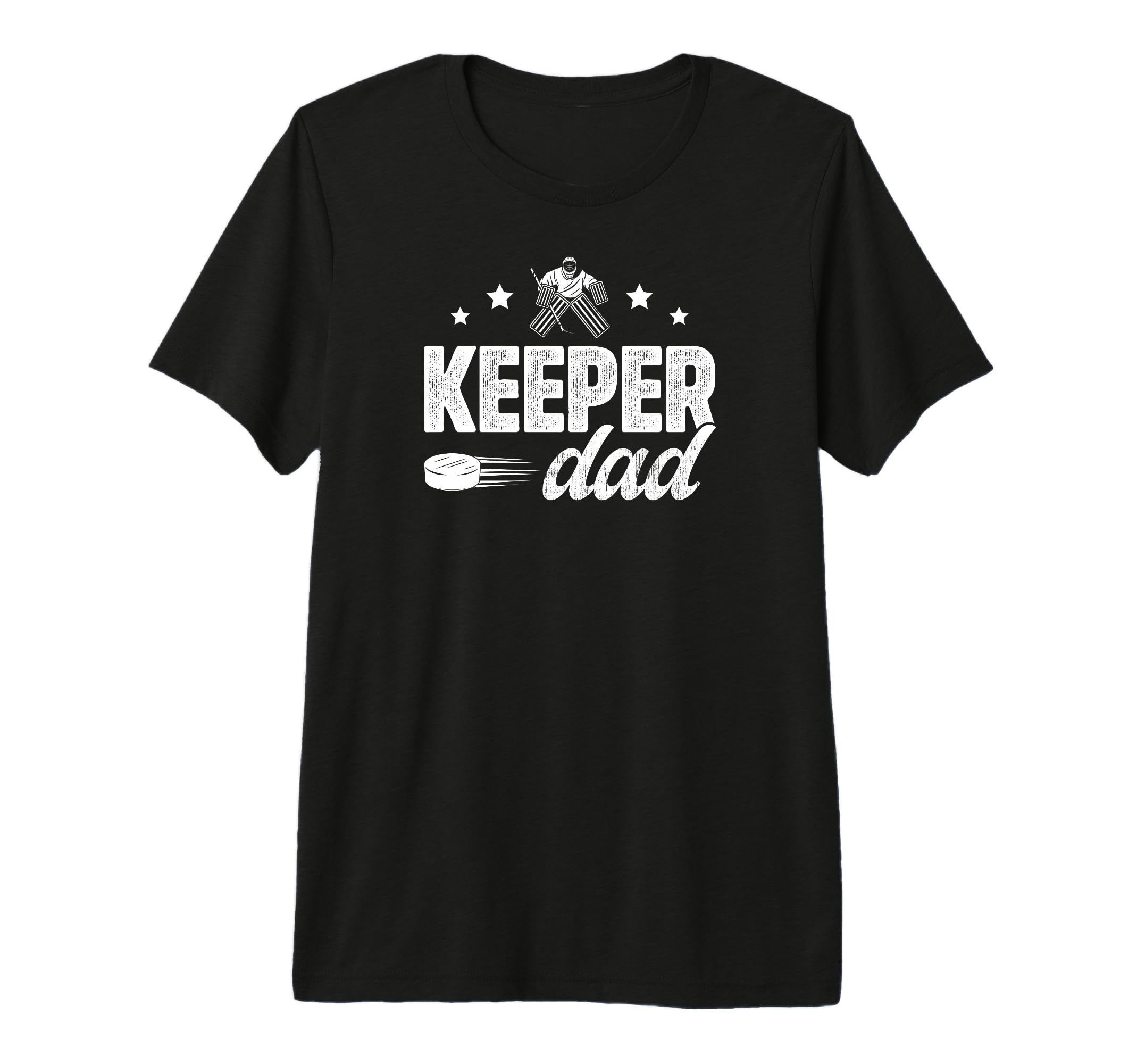 Mens Ice Hockey Keeper Dad Hockey T-Shirt - Unique Graphic Unisex - T-Shirt, Sweatshirt, Hoodie