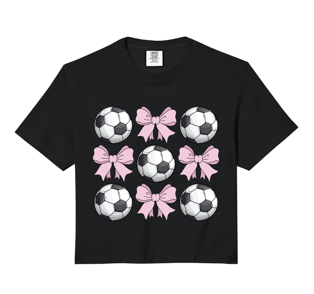 Soccer Coquette Bow Soccer Comfort Sweatshirt - Novelty Apparel Unisex - T-Shirt, Sweatshirt, Hoodie