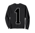 1 Black Sports Team Number Fan Sweatshirt - Trendy Graphic Unisex - T-Shirt, Sweatshirt, Hoodie