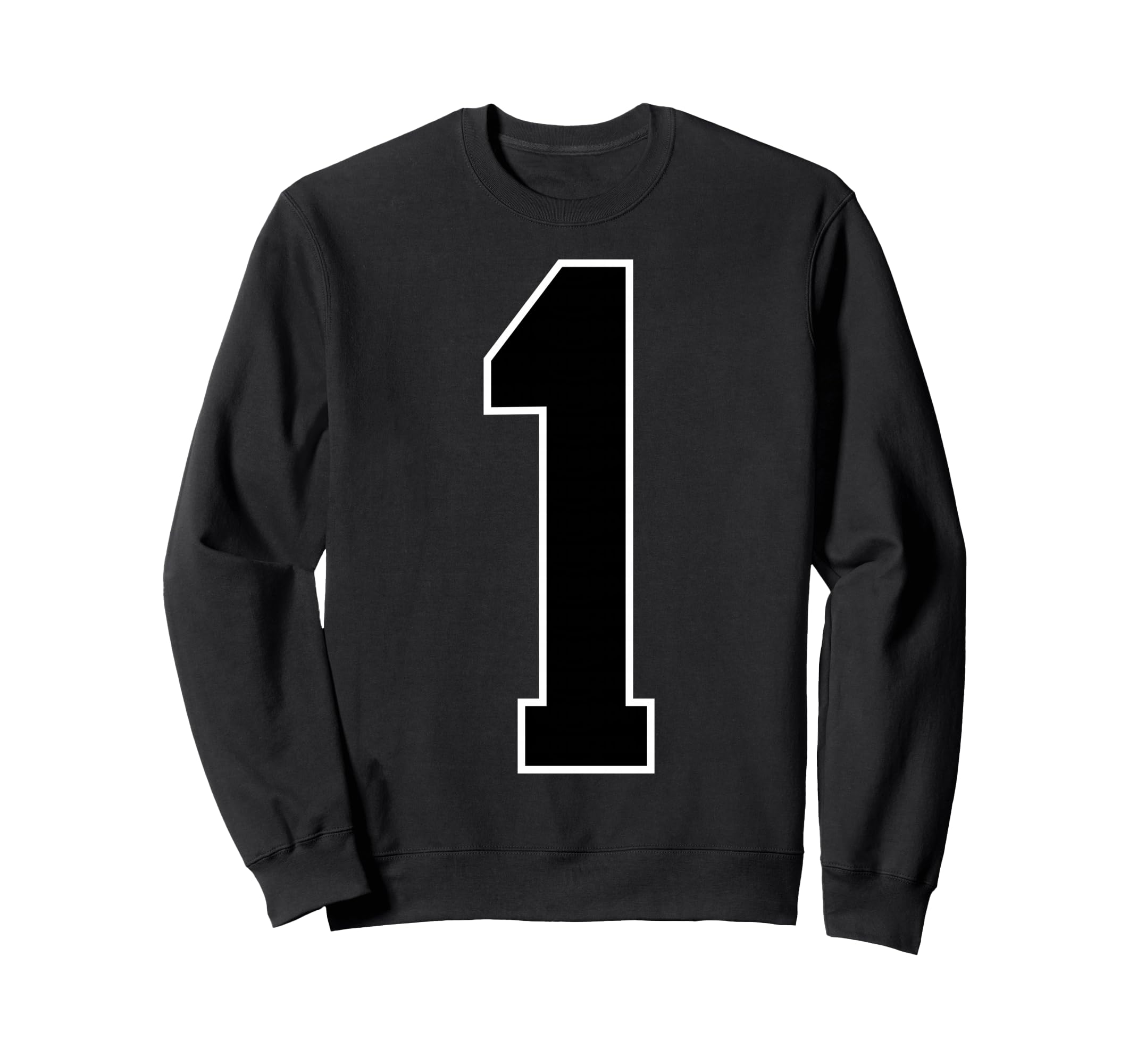 1 Black Sports Team Number Fan Sweatshirt - Trendy Graphic Unisex - T-Shirt, Sweatshirt, Hoodie