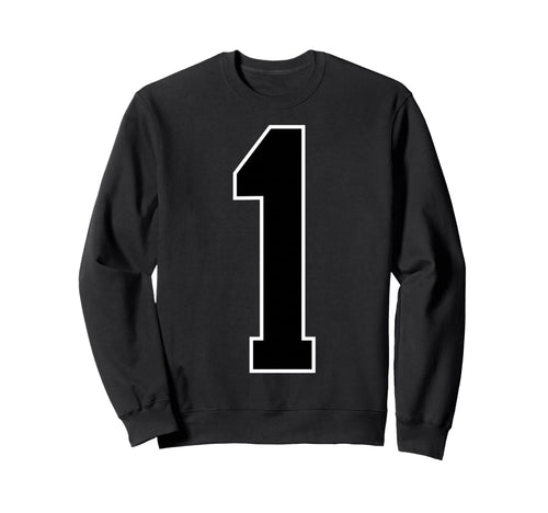 1 Black Sports Team Number Fan Sweatshirt - Trendy Graphic Unisex - T-Shirt, Sweatshirt, Hoodie