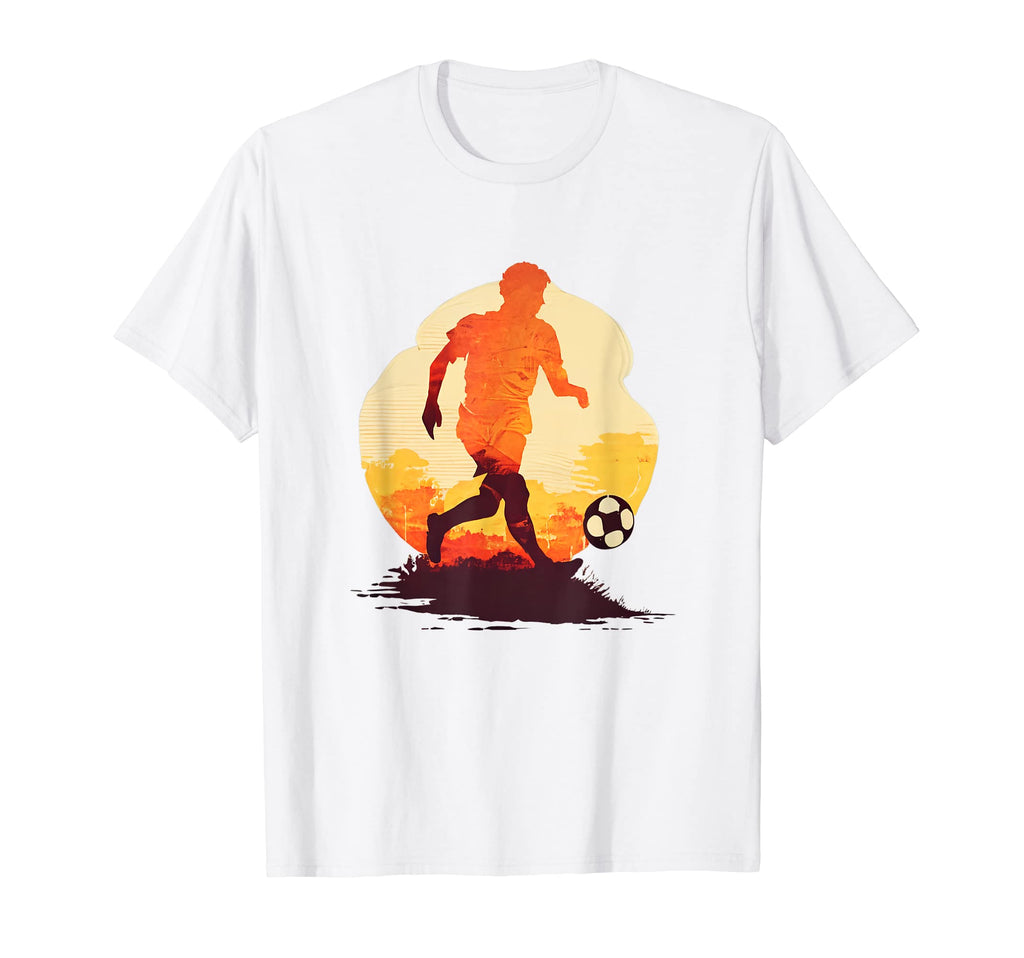 Soccer Player Silhouette Sunset T-Shirt - Streetwear Style Men Women - T-Shirt, Sweatshirt, Hoodie
