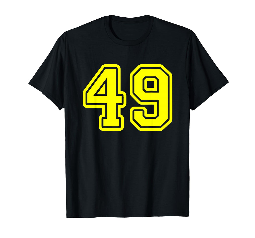 Yellow Sport Team Number 49 T-Shirt - Minimalist Print Men Women - T-Shirt, Sweatshirt, Hoodie