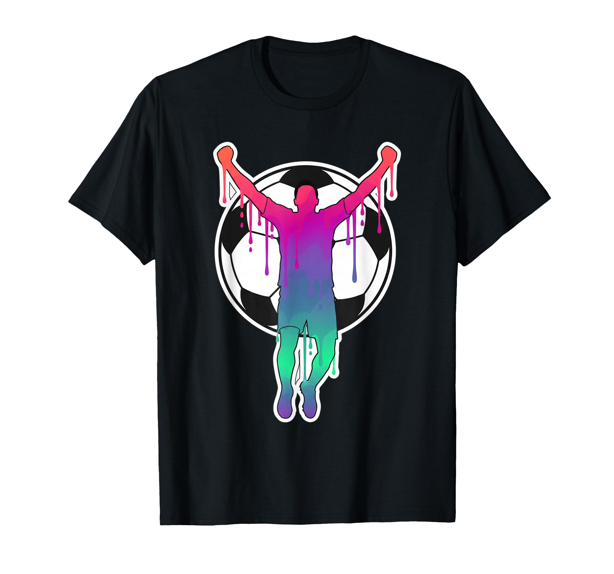 Soccer Player Celebration Silhouette T-Shirt - Aesthetic Graphic Men Women - T-Shirt, Sweatshirt, Hoodie