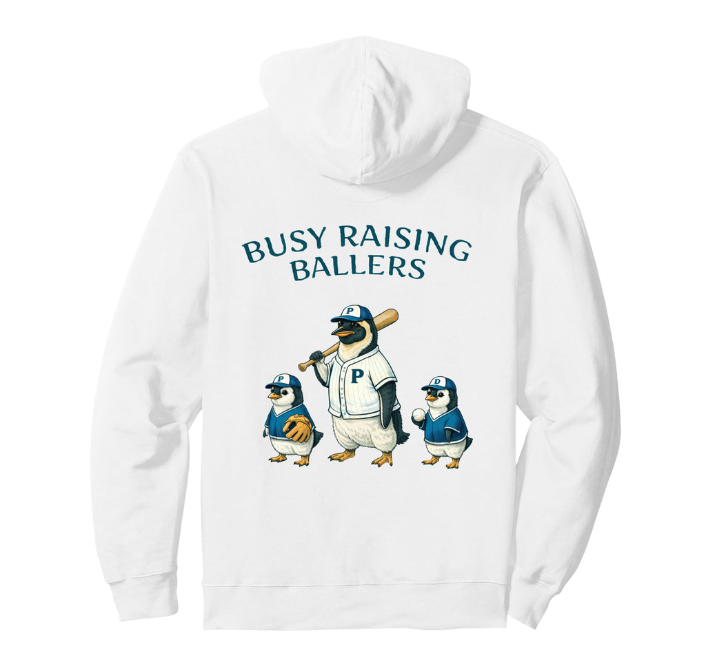 Busy Raising Baller Baseball Softball Hoodie - Fun Novelty Design Unisex - T-Shirt, Sweatshirt, Hoodie