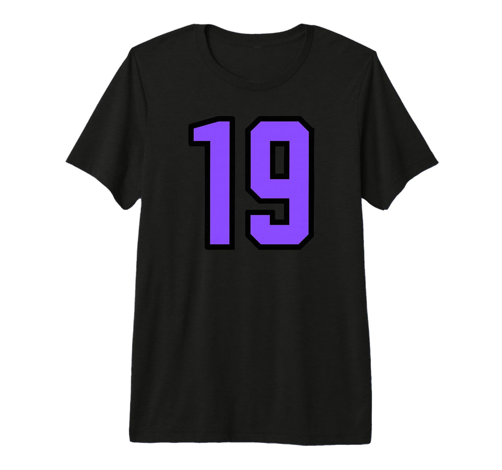 Purple Black Sport Team Number 19 Tri T-Shirt - Unique Graphic Men Women - T-Shirt, Sweatshirt, Hoodie
