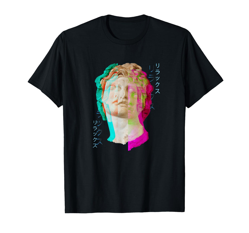 Glitch Greek Statue Retrowave T-Shirt - Novelty Apparel for Adults - T-Shirt, Sweatshirt, Hoodie