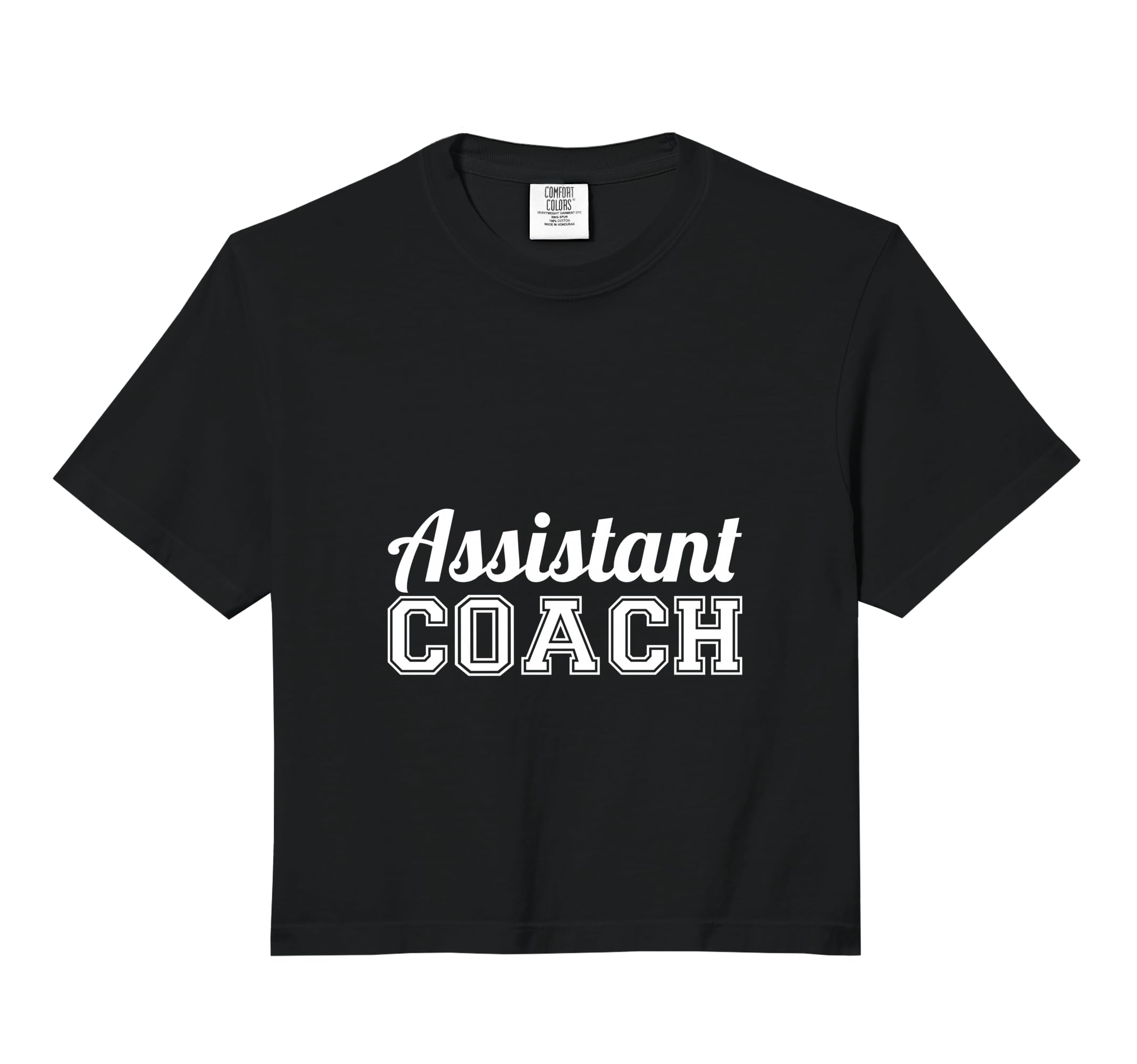 Assistant Coach Comfort Colors Crop Hoodie - Aesthetic Graphic for Adults - T-Shirt, Sweatshirt, Hoodie