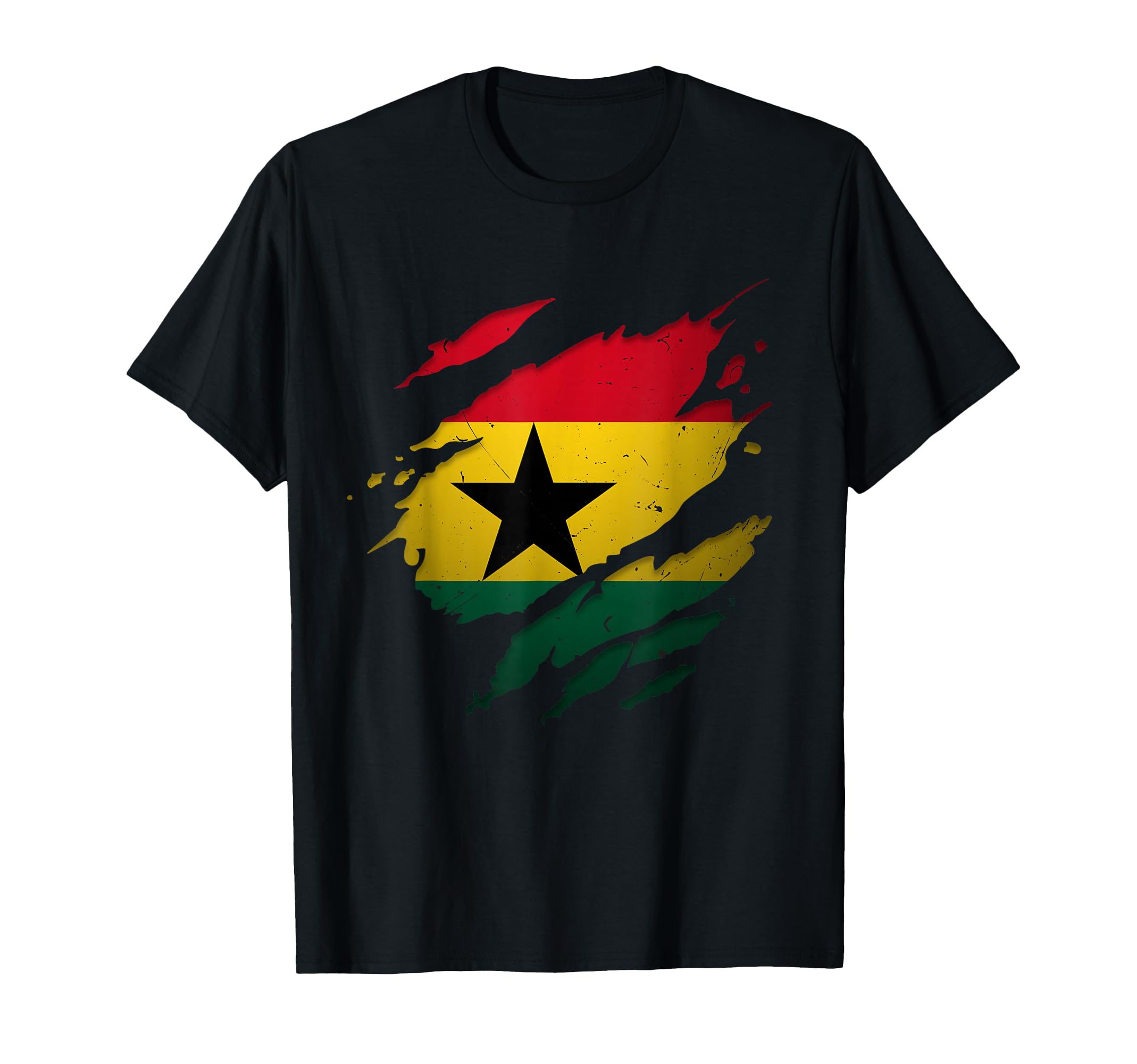 Proud Ghanaian Torn Ripped Ghana Flag T-Shirt - Trendy Graphic Men Women - T-Shirt, Sweatshirt, Hoodie