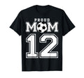 Number 12 Custom Proud Soccer Futbol Mom T-Shirt - Graphic Print Unisex - T-Shirt, Sweatshirt, Hoodie