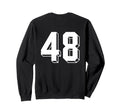 Number 48 Backside 80S 90S Team Sweatshirt - Graphic Print for Adults - T-Shirt, Sweatshirt, Hoodie
