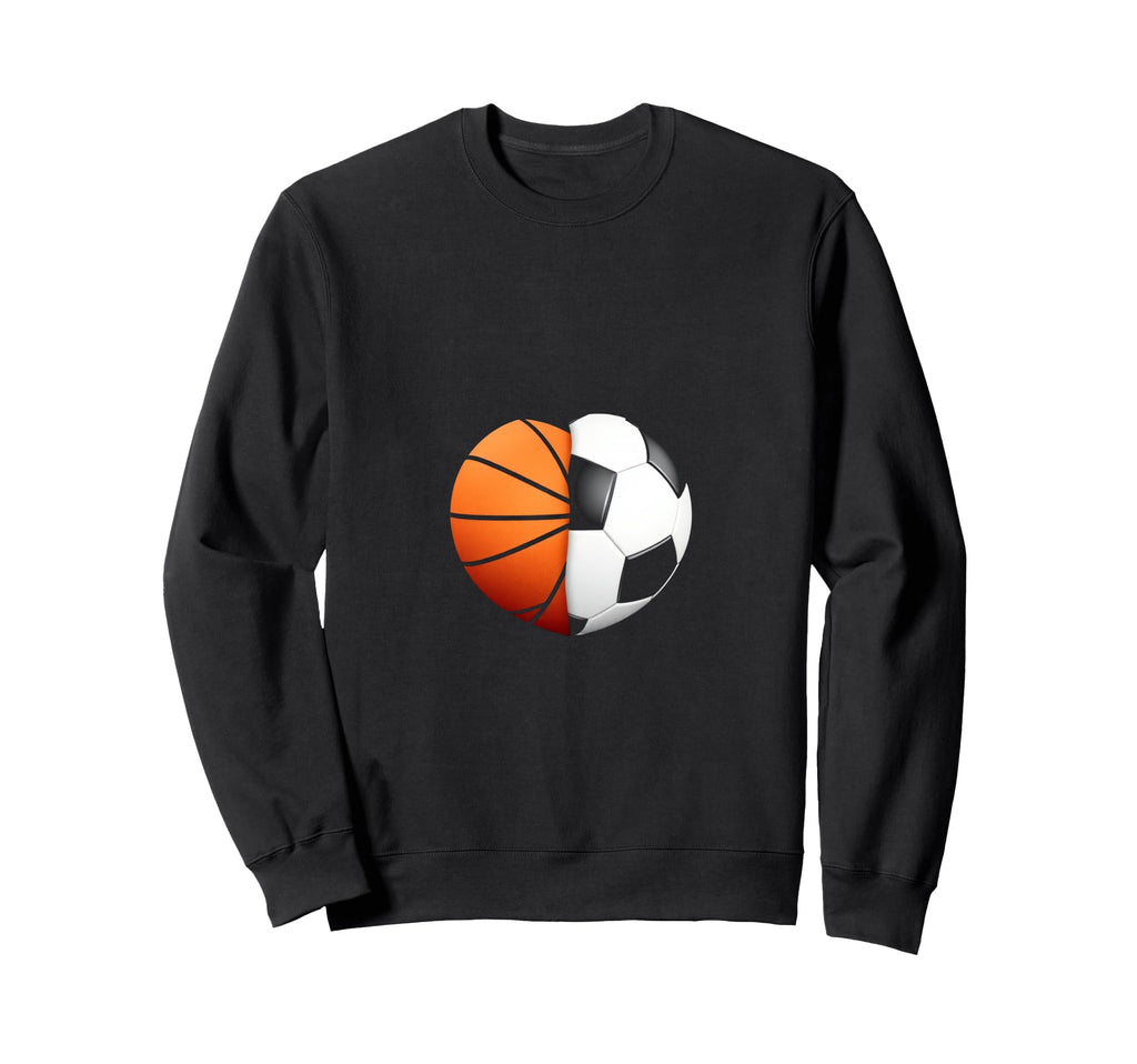 Split Heart Basketball Soccer Sweatshirt - Custom Art Print for Adults - T-Shirt, Sweatshirt, Hoodie
