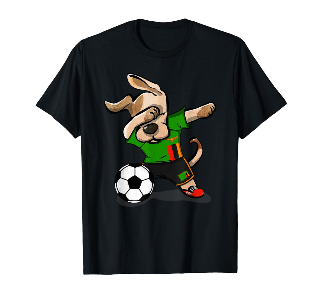 Dabbing Dog Zambia Soccer Fans T-Shirt - Streetwear Style for Adults - T-Shirt, Sweatshirt, Hoodie