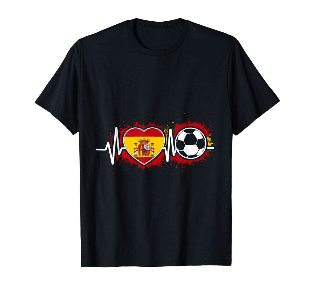 Spanish Football Heartbeat Spain Soccer T-Shirt - Unique Graphic Men Women - T-Shirt, Sweatshirt, Hoodie