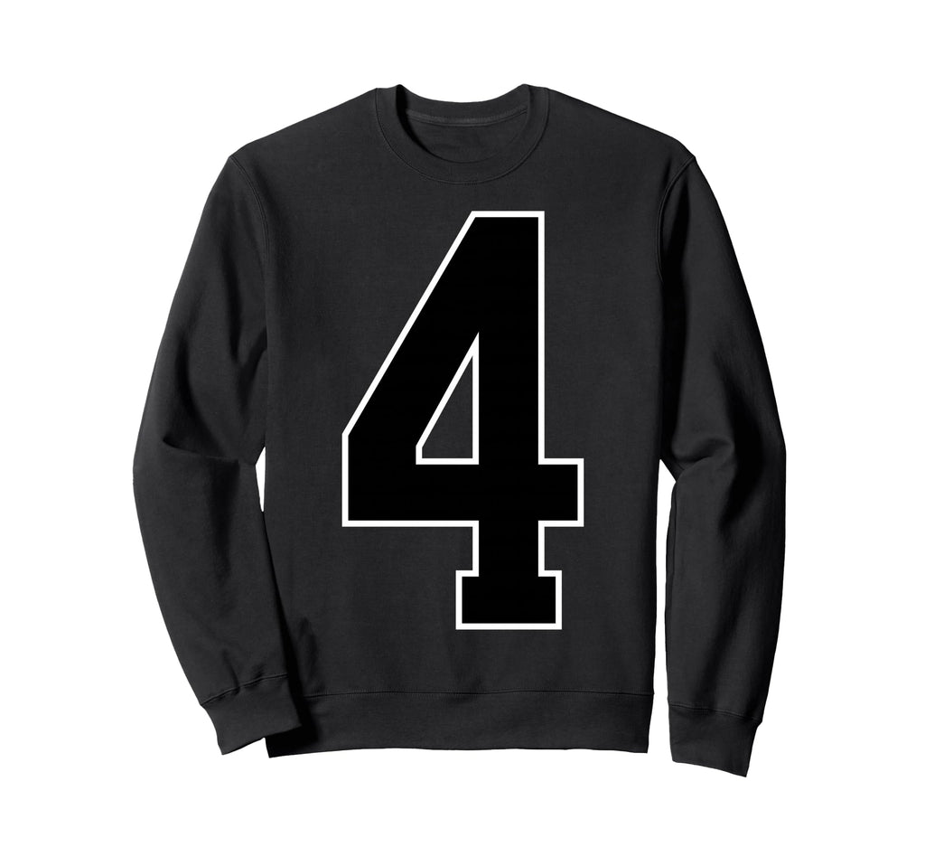 Black Sports Team Number 4 Sweatshirt - Custom Art Print Unisex - T-Shirt, Sweatshirt, Hoodie
