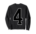 Black Sports Team Number 4 Sweatshirt - Custom Art Print Unisex - T-Shirt, Sweatshirt, Hoodie